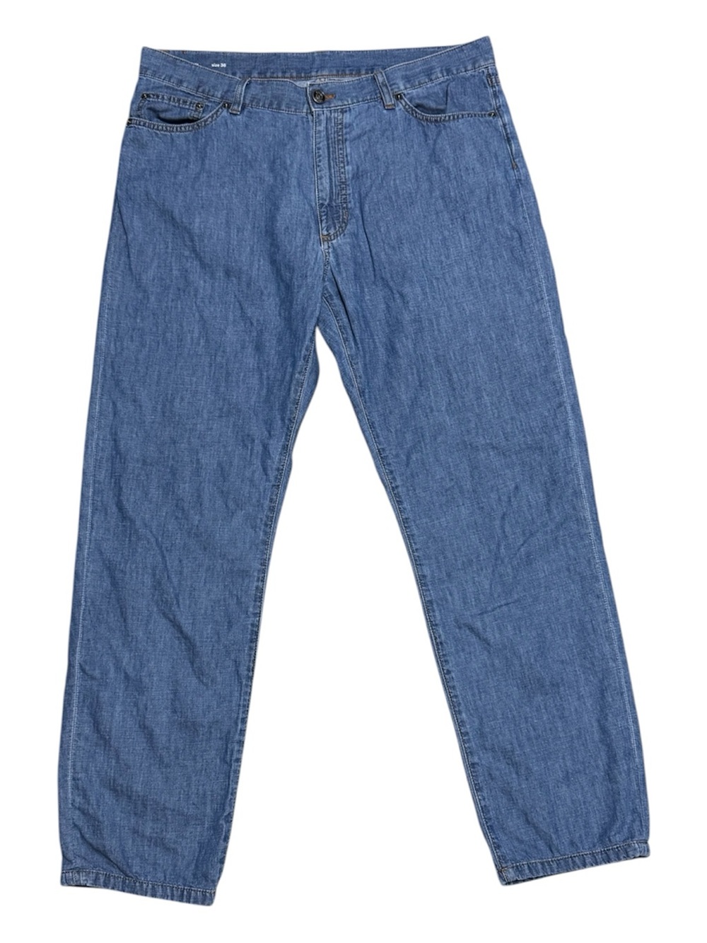 ❌SOLD❌115 ZEGNA Men's Slim Fit Roccia City Cotton-Linen Jeans - Blue, 36R - Picture 3 of 16